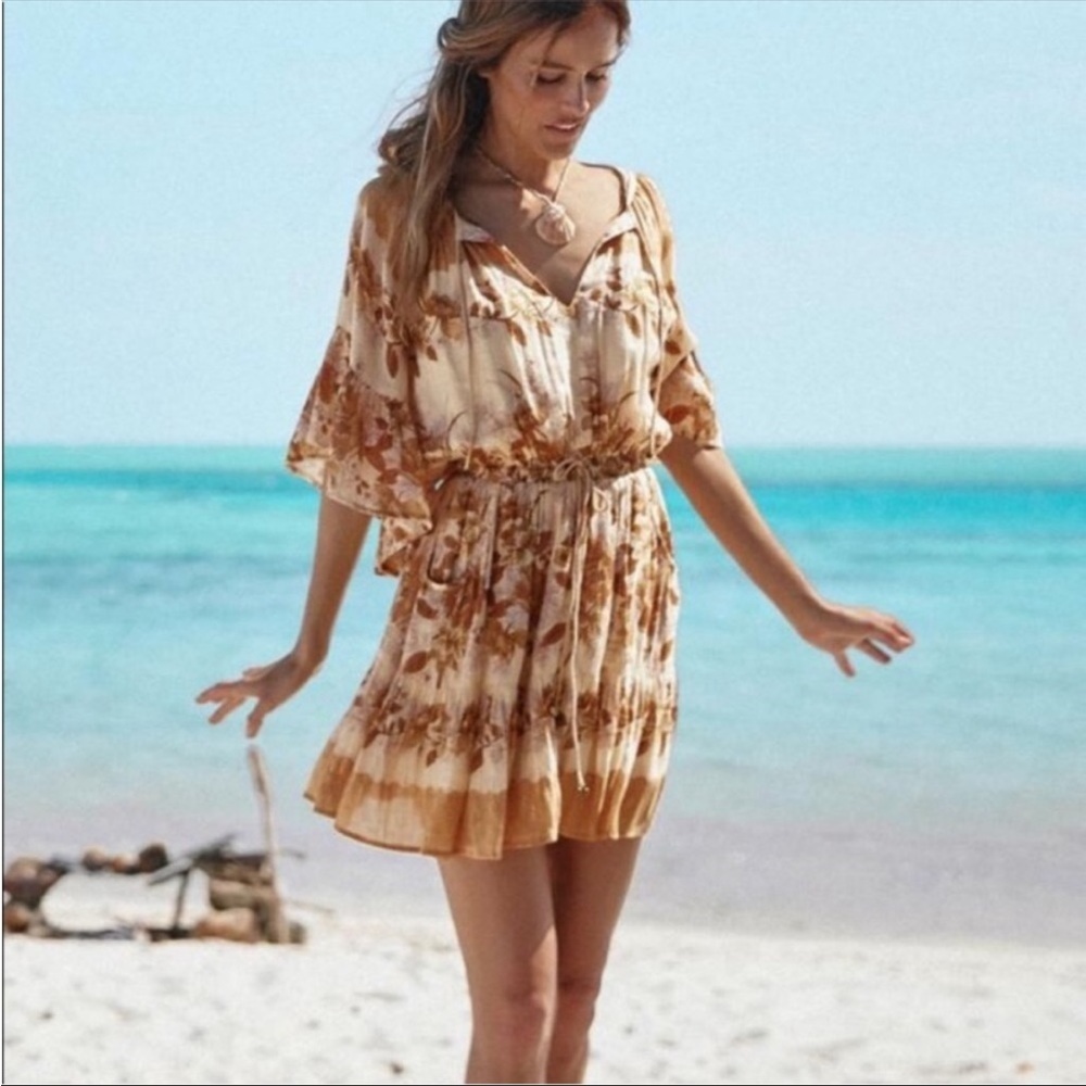 Spell & The Gypsy Collective Coco Lei Flutter Metallic Mini Play Dress Size Xxs